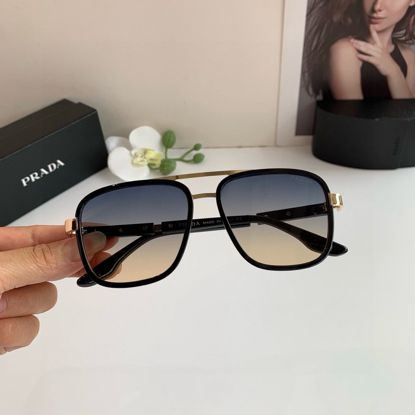 NO:765515,PRADA Prada high-quality new casual square-frame sunglasses, anti-UV sunglasses, high-end retro ins style glasses, sunglasses, sunglasses, glasses, prada, prada19860909PRADA普拉达 高品质新款休闲方框太阳镜 防紫外线遮阳墨镜 高级感复古ins风眼镜眼镜墨镜太阳镜,眼镜,prada,prada,glasses