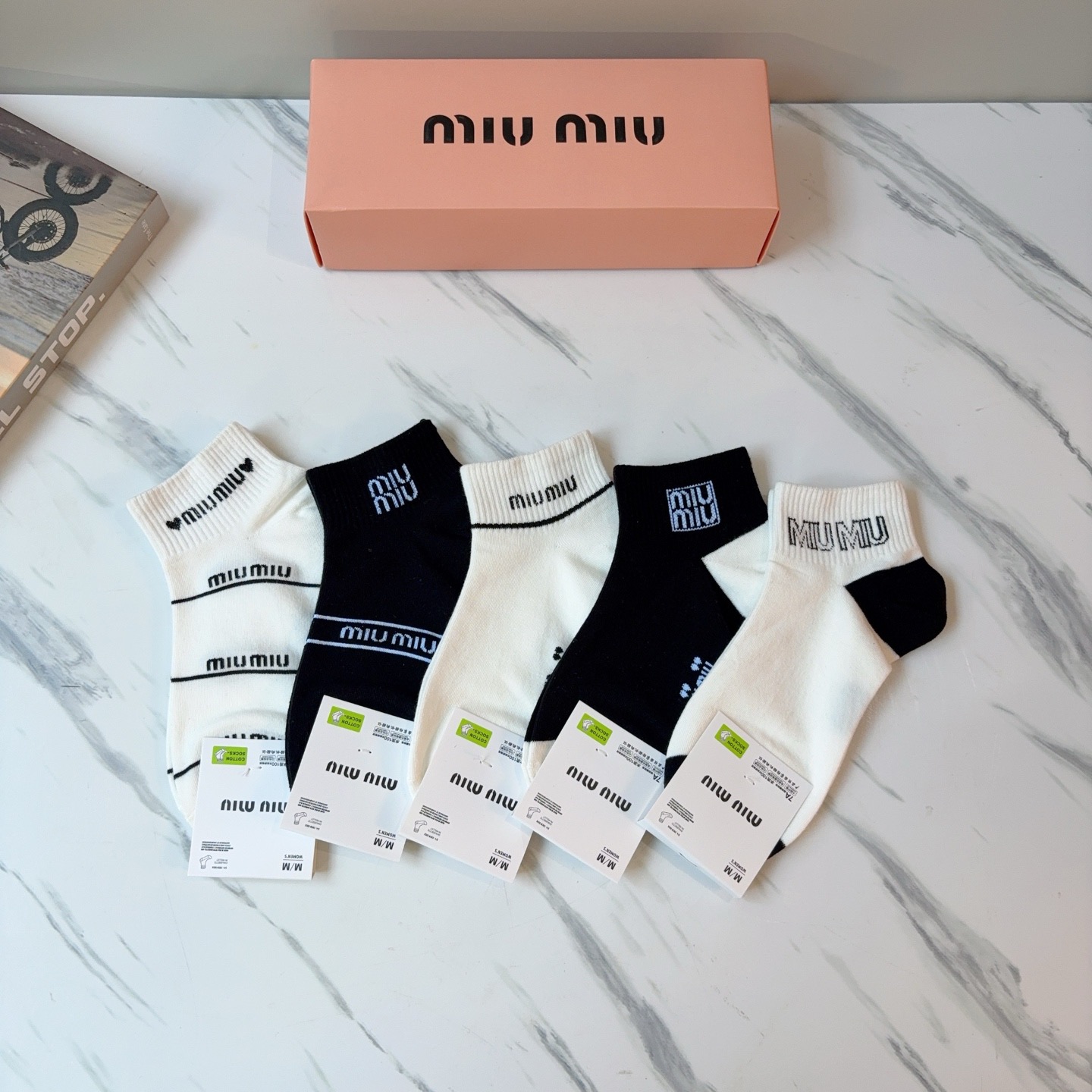 配包装【一盒5双】miumiu · 缪缪 高品质🔥超级爆款网红短筒袜子❗️ins明星网红推荐❗️火爆至极