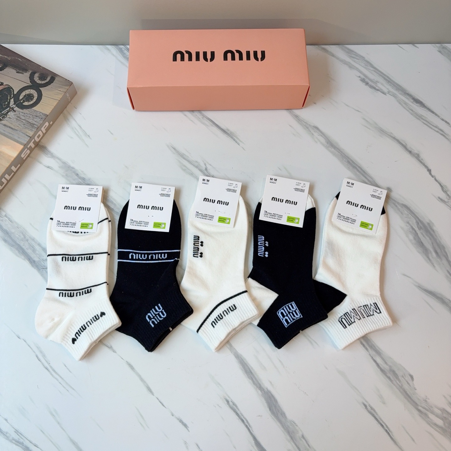 配包装【一盒5双】miumiu · 缪缪 高品质🔥超级爆款网红短筒袜子❗️ins明星网红推荐❗️火爆至极