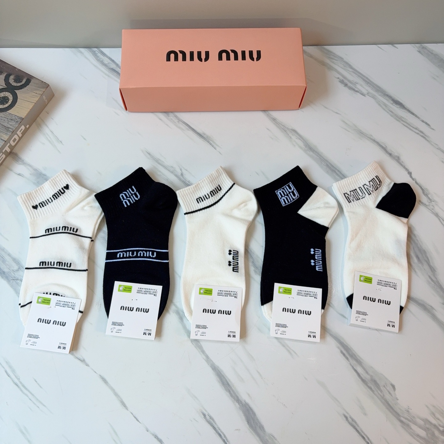 配包装【一盒5双】miumiu · 缪缪 高品质🔥超级爆款网红短筒袜子❗️ins明星网红推荐❗️火爆至极