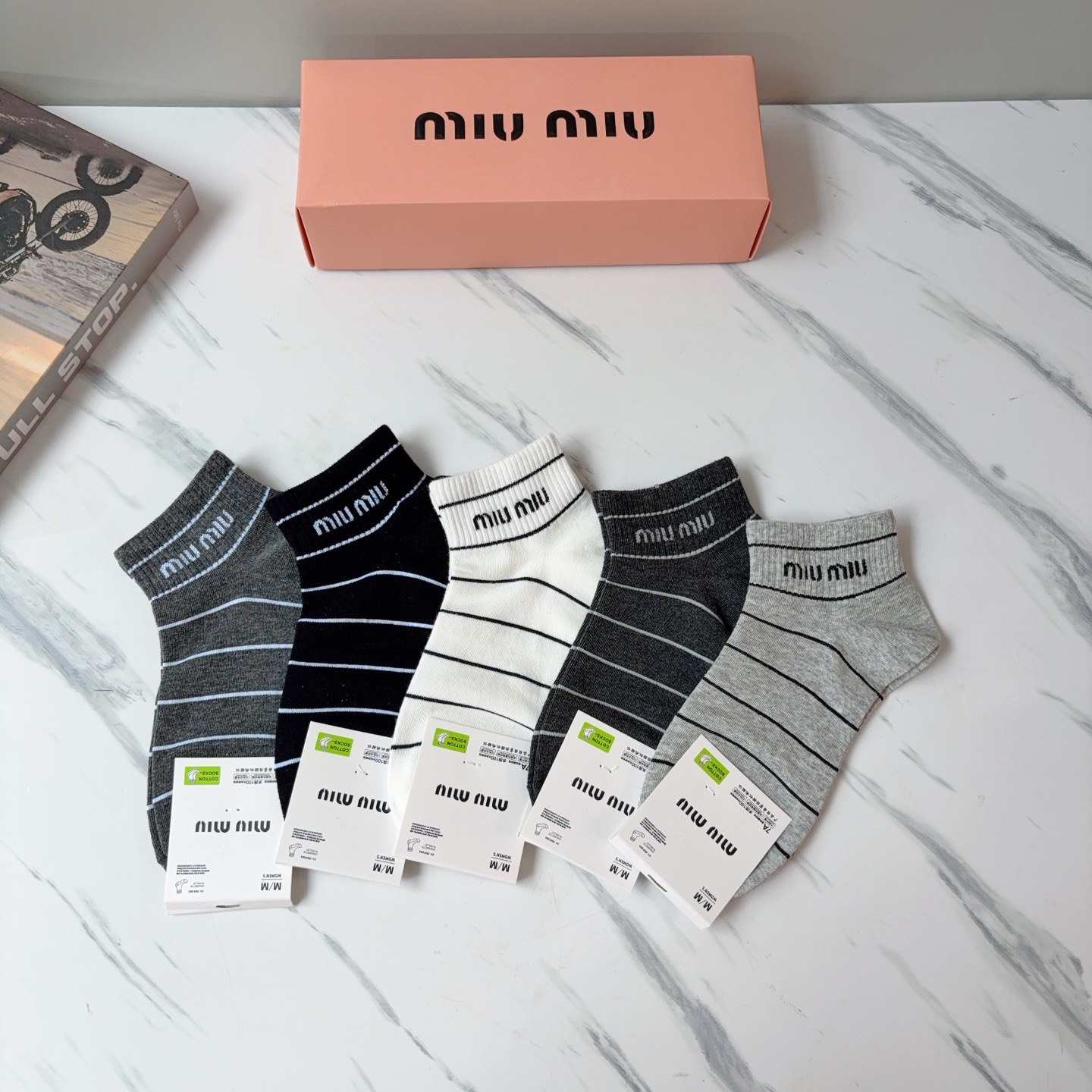 配包装【一盒5双】miumiu · 缪缪 高品质🔥超级爆款网红短筒袜子❗️ins明星网红推荐❗️火爆至极