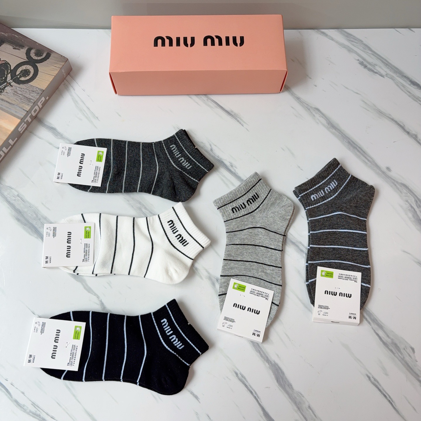 配包装【一盒5双】miumiu · 缪缪 高品质🔥超级爆款网红短筒袜子❗️ins明星网红推荐❗️火爆至极