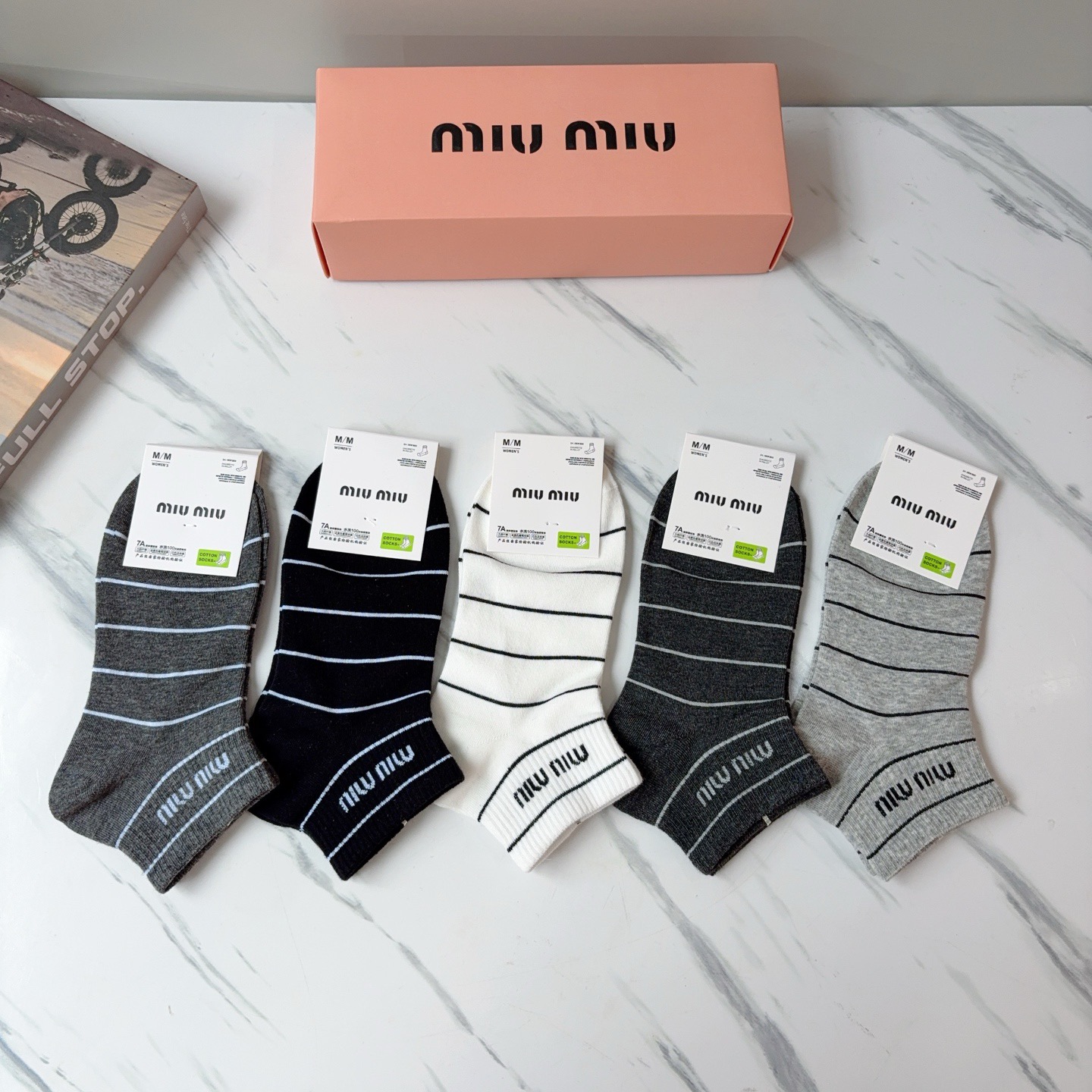 配包装【一盒5双】miumiu · 缪缪 高品质🔥超级爆款网红短筒袜子❗️ins明星网红推荐❗️火爆至极