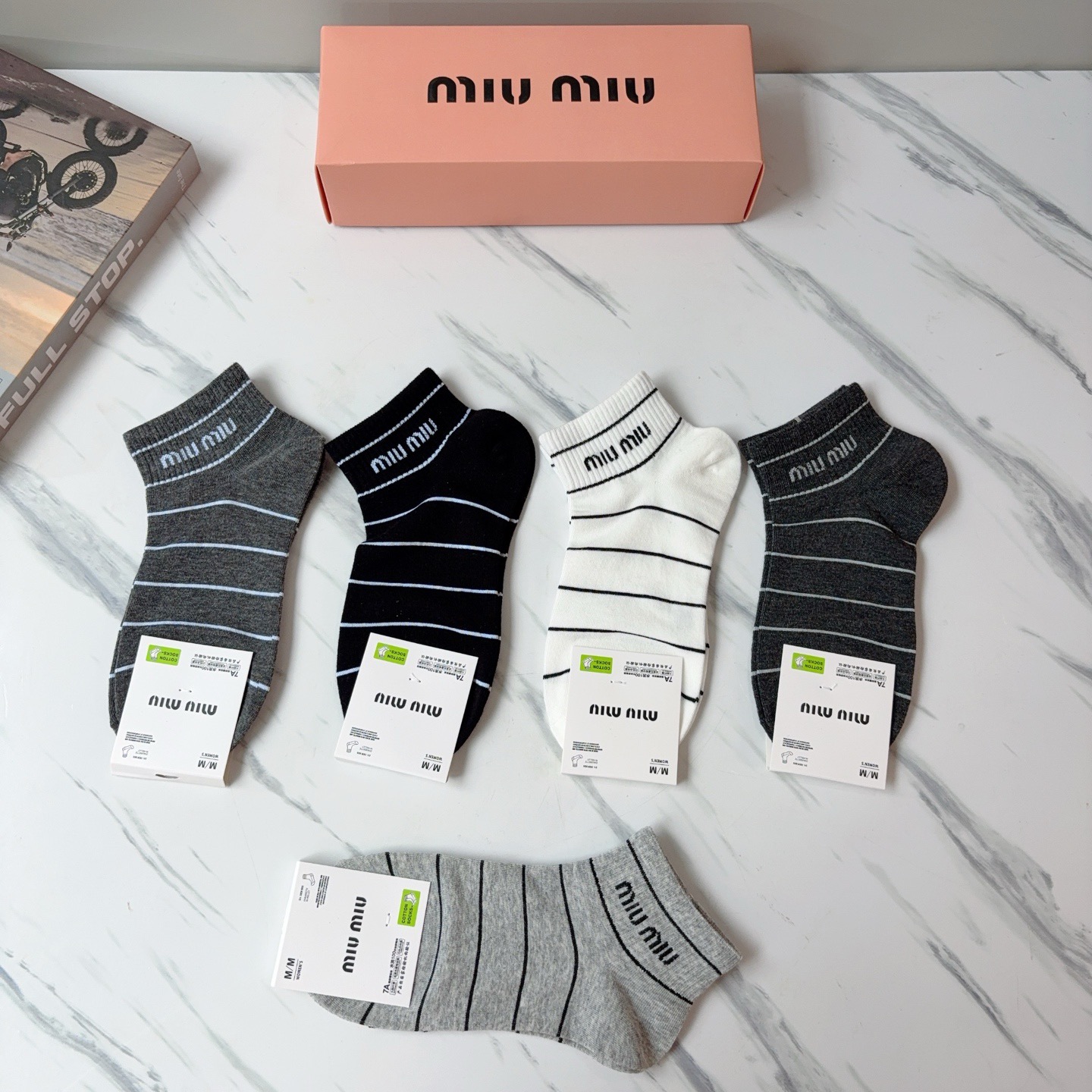 配包装【一盒5双】miumiu · 缪缪 高品质🔥超级爆款网红短筒袜子❗️ins明星网红推荐❗️火爆至极