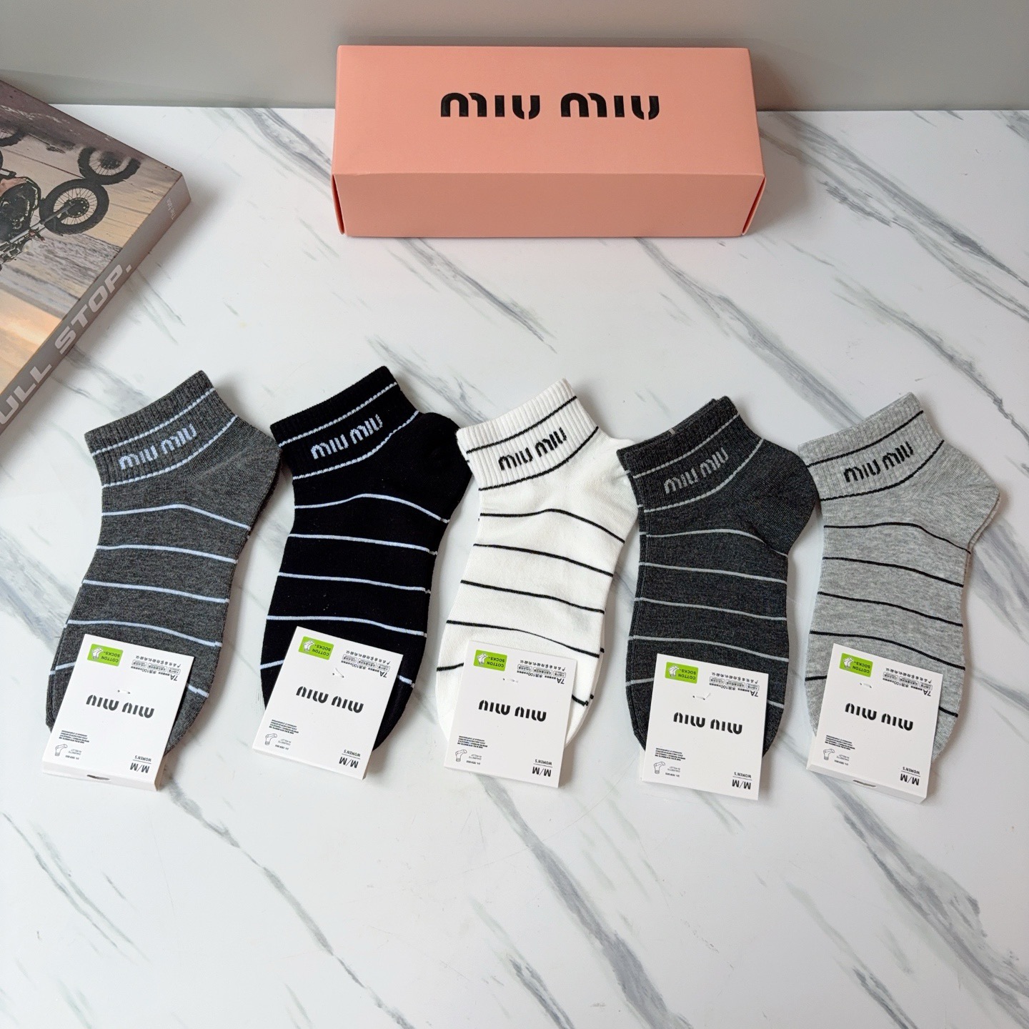 配包装【一盒5双】miumiu · 缪缪 高品质🔥超级爆款网红短筒袜子❗️ins明星网红推荐❗️火爆至极