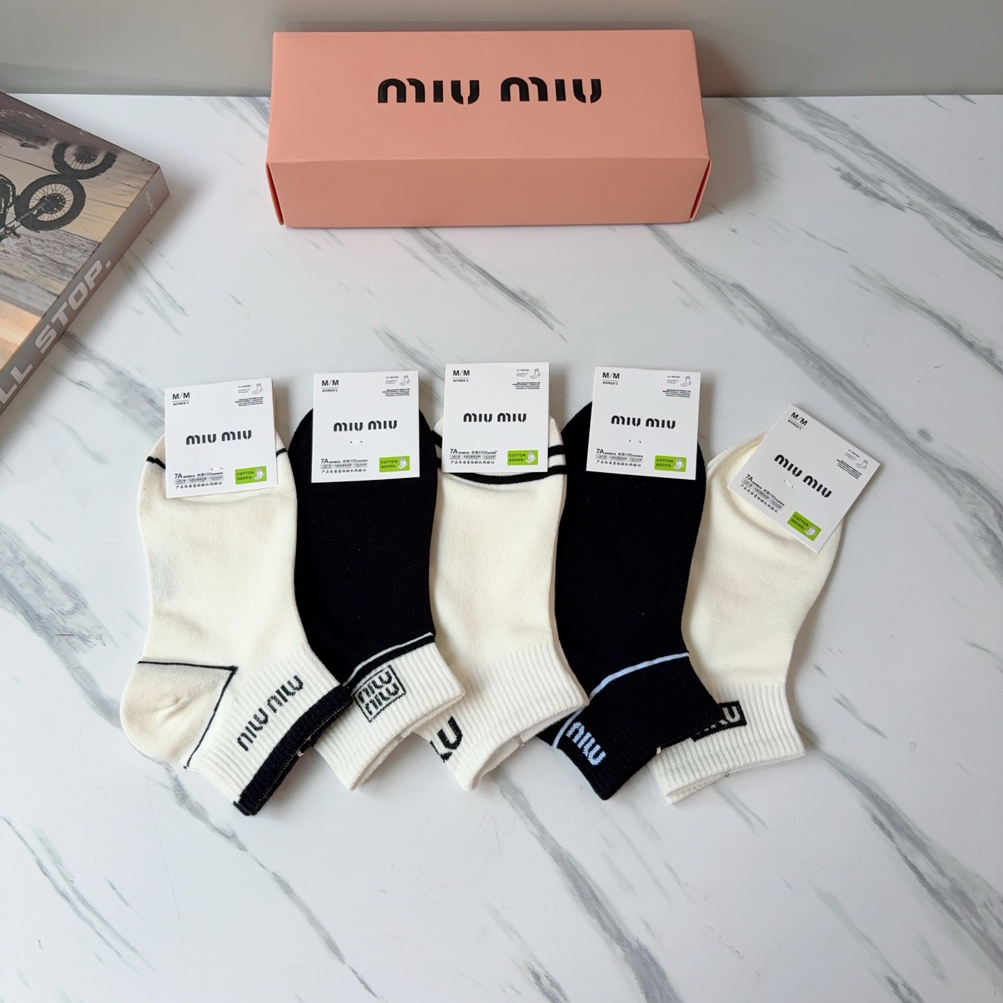 配包装【一盒5双】miumiu · 缪缪 高品质🔥超级爆款网红短筒袜子❗️ins明星网红推荐❗️火爆至极