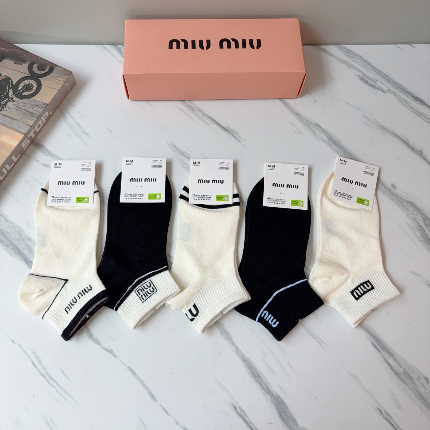 配包装【一盒5双】miumiu · 缪缪 高品质🔥超级爆款网红短筒袜子❗️ins明星网红推荐❗️火爆至极