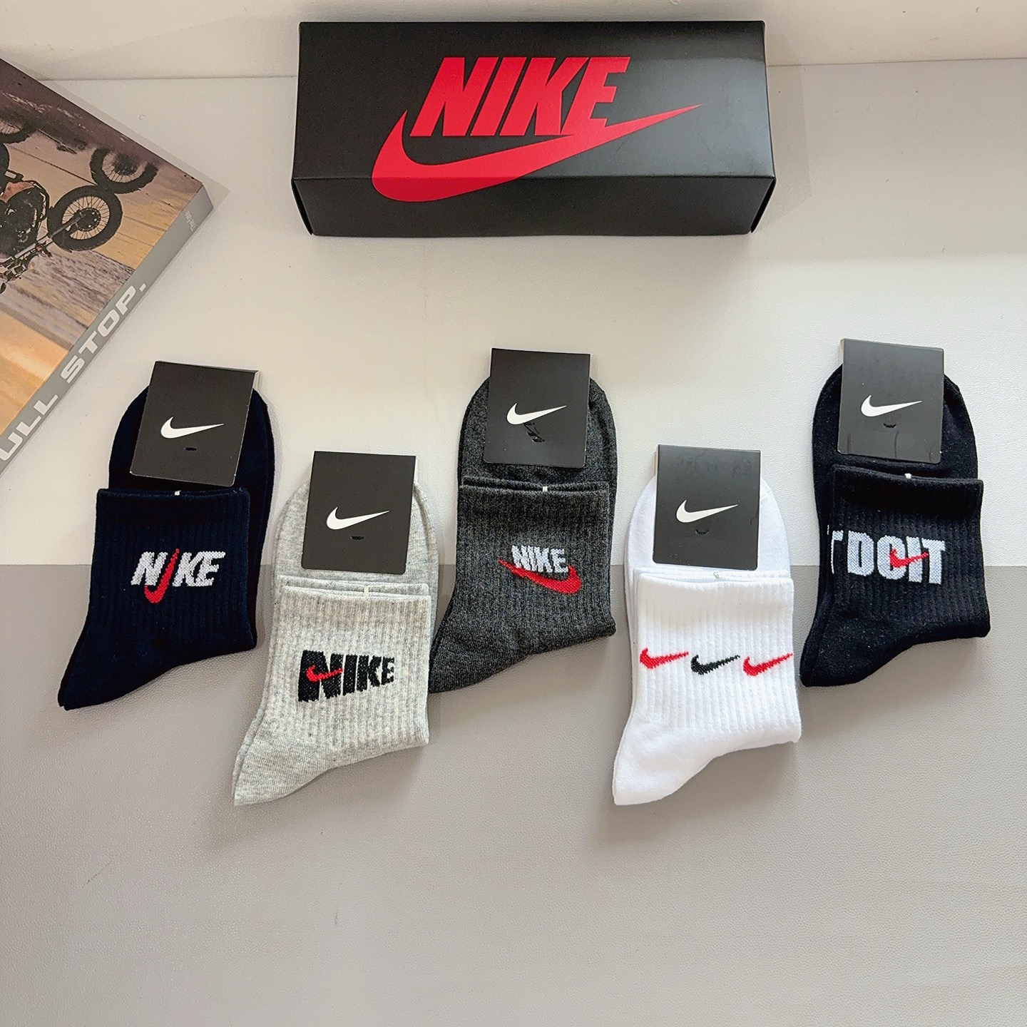 配包装（一盒5双）新款 Nike/耐克 高版本中筒短袜 超柔软面料 专柜同步男款袜子 抗菌防臭吸汗透气百