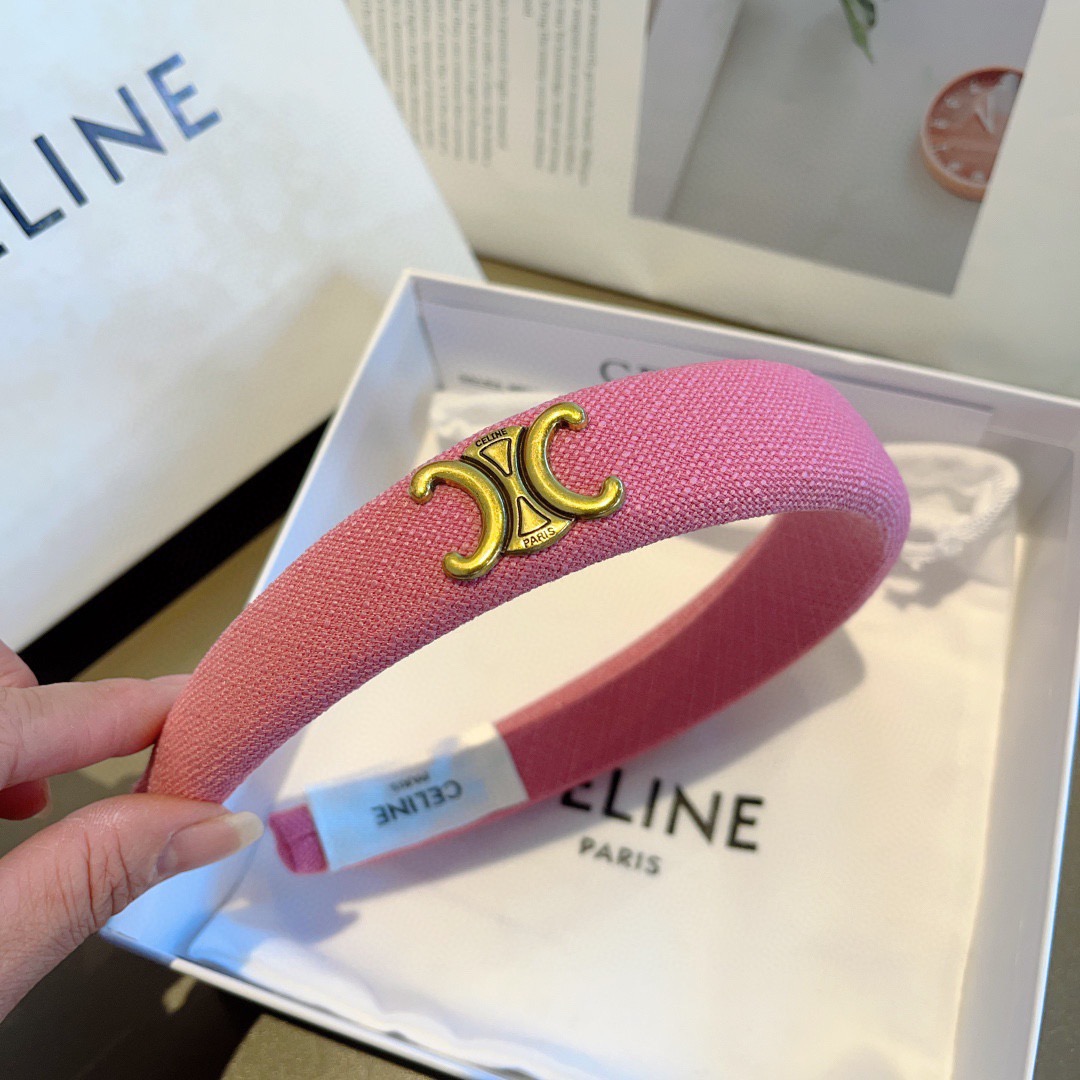 配包装CELINE（赛琳）经典新款螺纹发箍，女神必备头箍，非常舒时尚百搭，舒适潮流款！