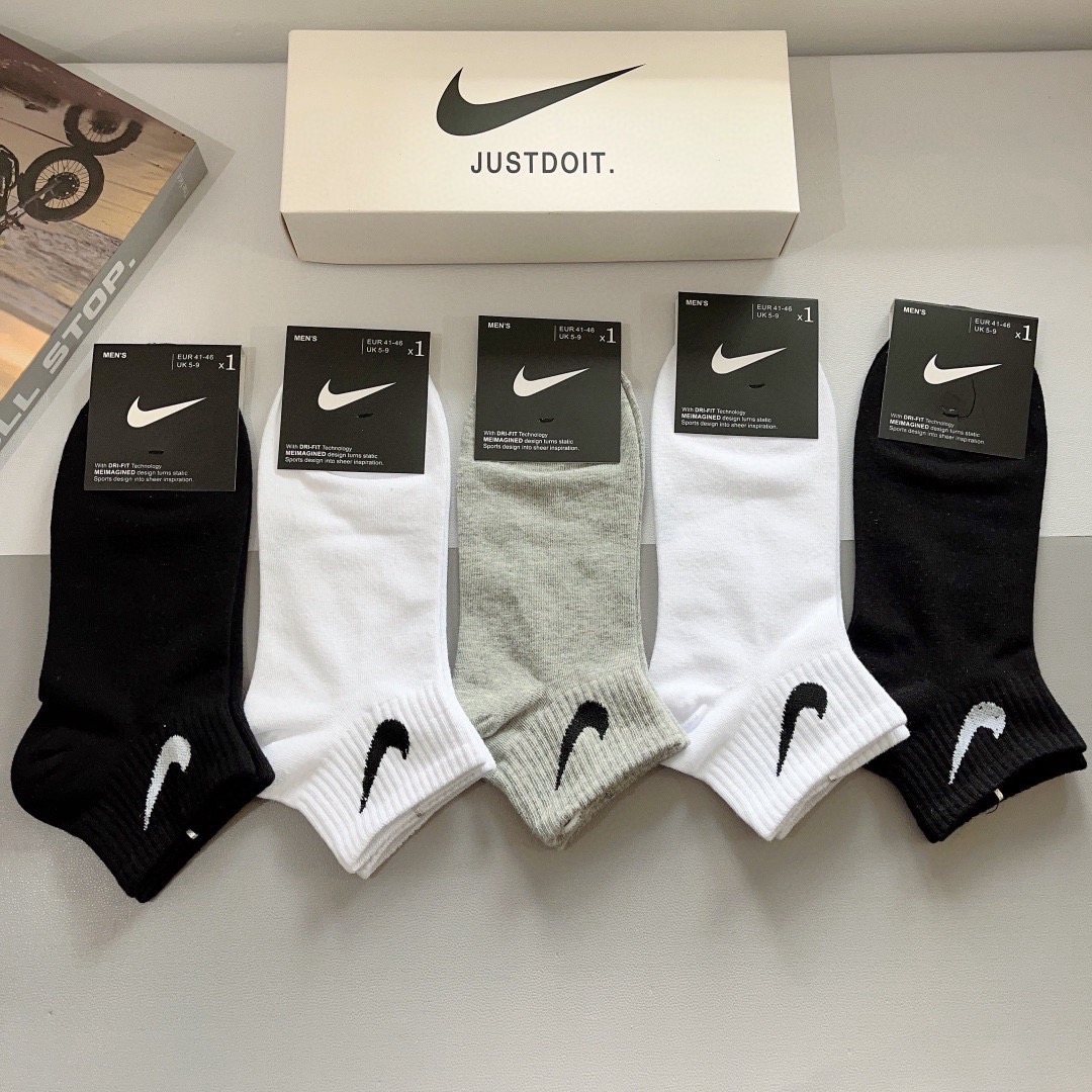 配包装（一盒5双）新款 Nike/耐克 高版本短袜 精梳棉 专柜同步 高品质 抗菌防臭吸汗透气[得意][