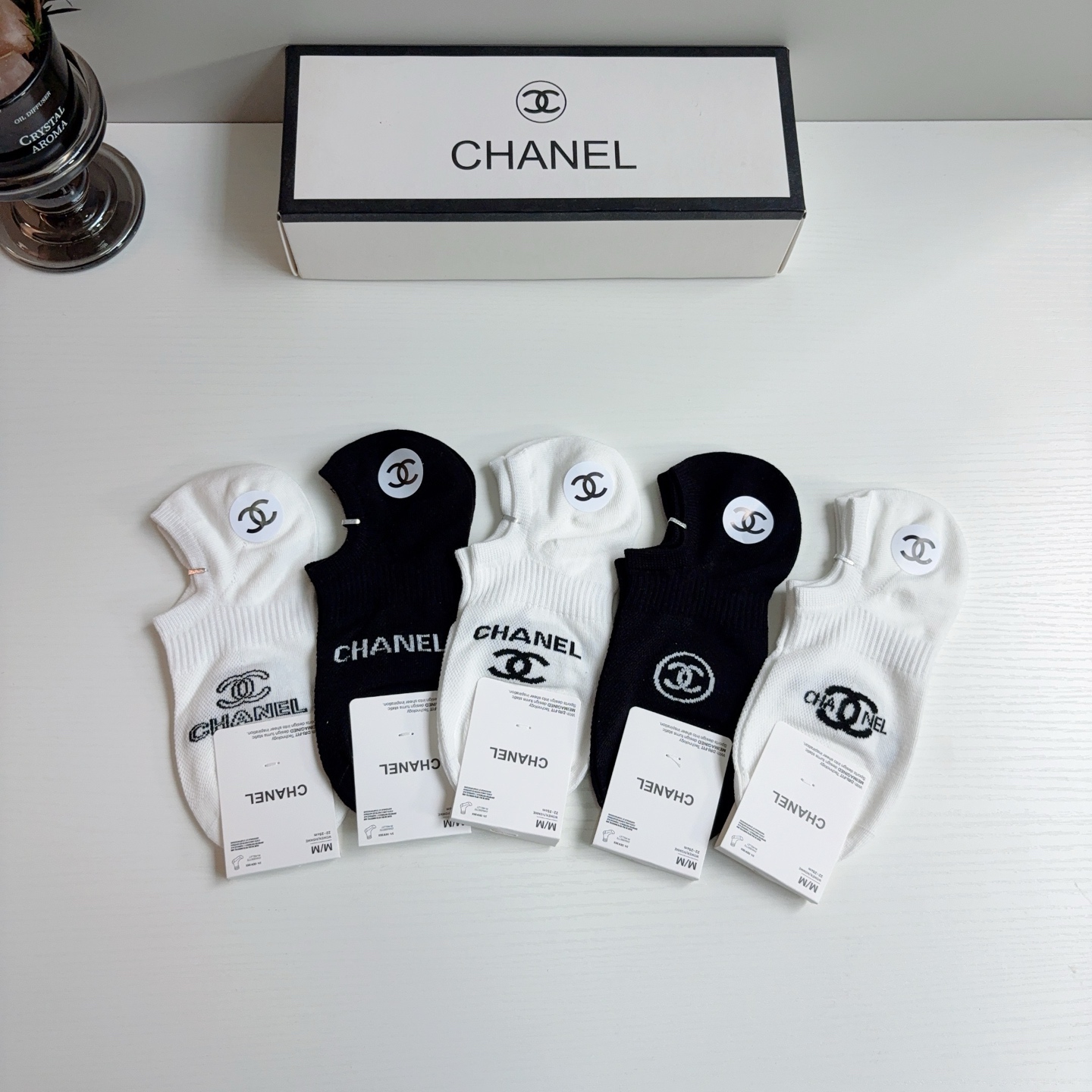 配包装（一盒5双） 🌟 CHANEL （香奈儿）新款竹棉透气船袜，潮人必备款袜子 超柔软材质，舒适透气，