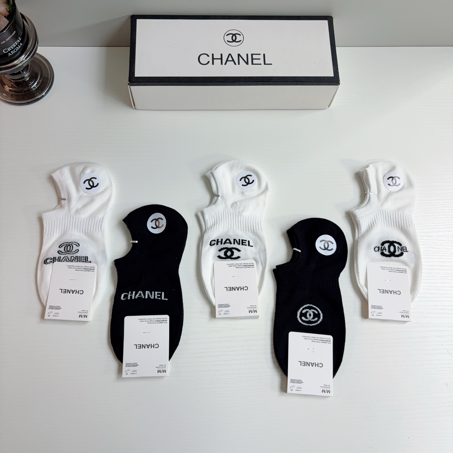 配包装（一盒5双） 🌟 CHANEL （香奈儿）新款竹棉透气船袜，潮人必备款袜子 超柔软材质，舒适透气，