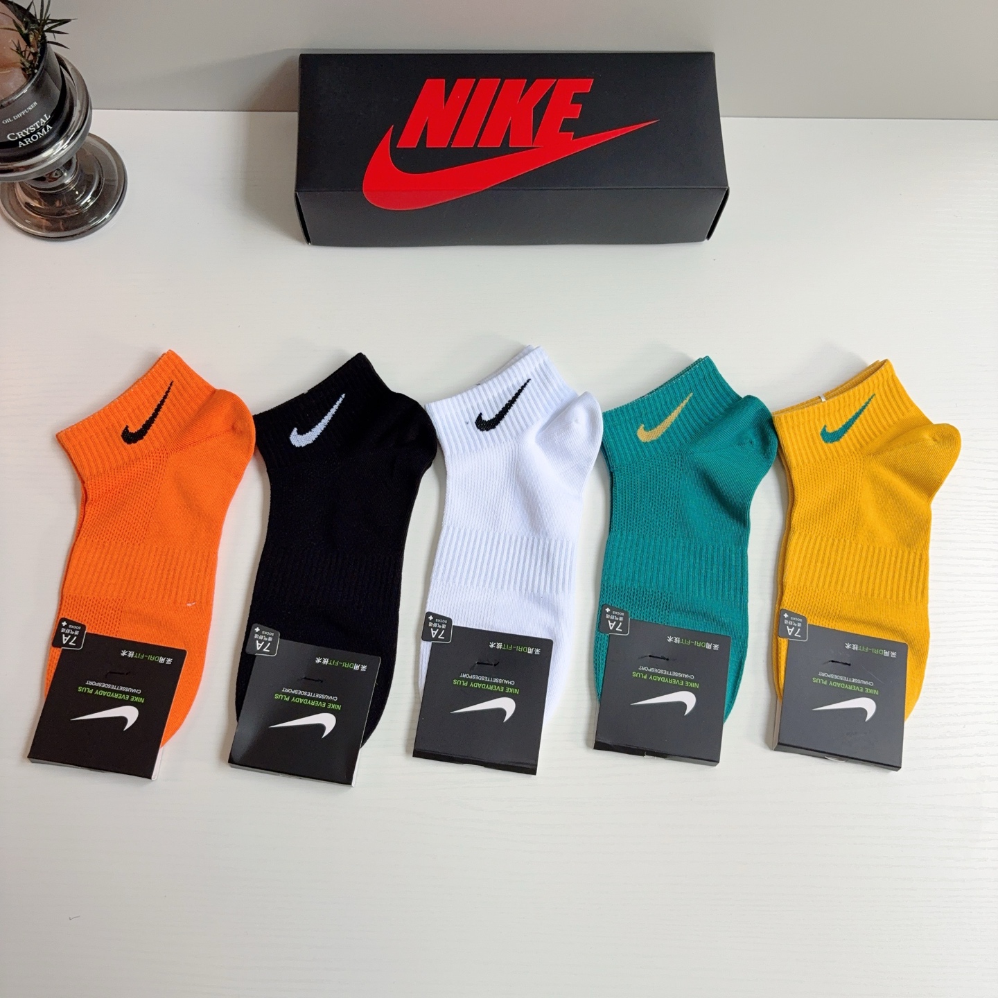 配包装（一盒5双）新款 Nike/耐克 新款短筒纯棉袜子 高品质抗菌防臭吸汗透气[得意][得意]