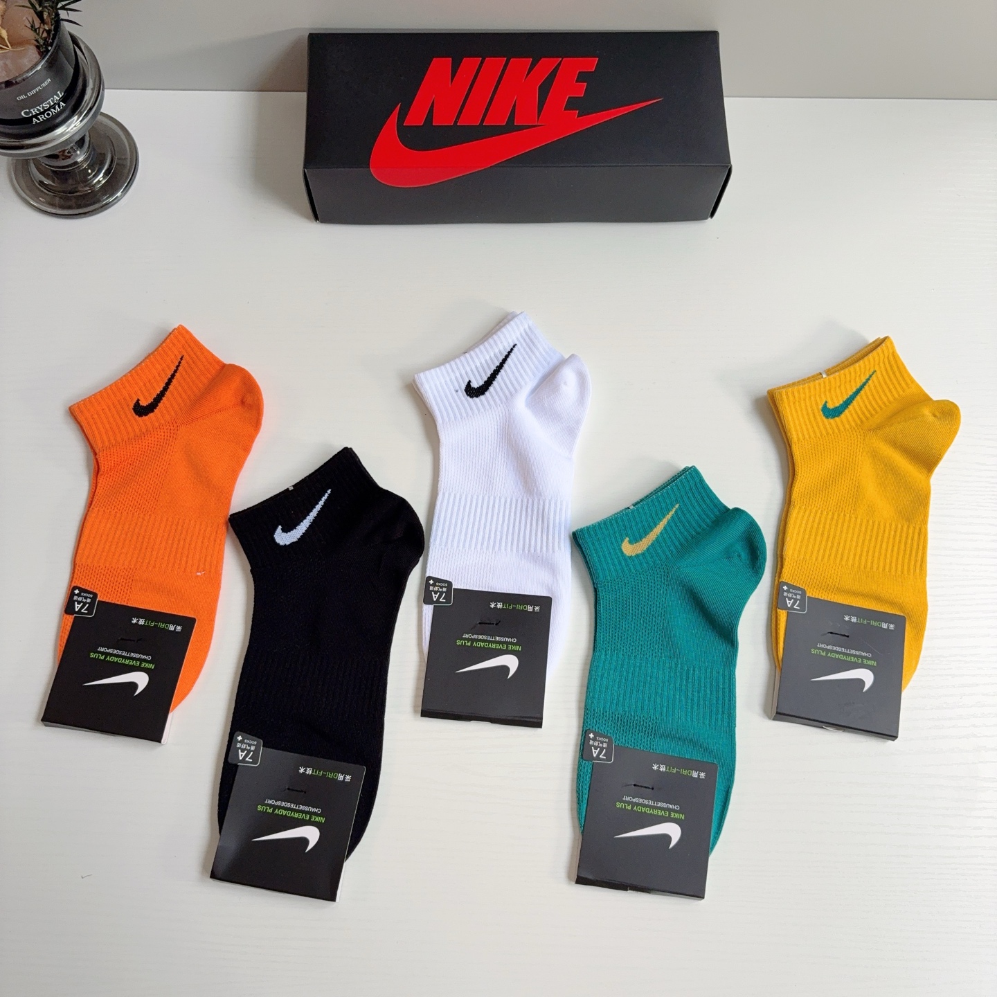 配包装（一盒5双）新款 Nike/耐克 新款短筒纯棉袜子 高品质抗菌防臭吸汗透气[得意][得意]