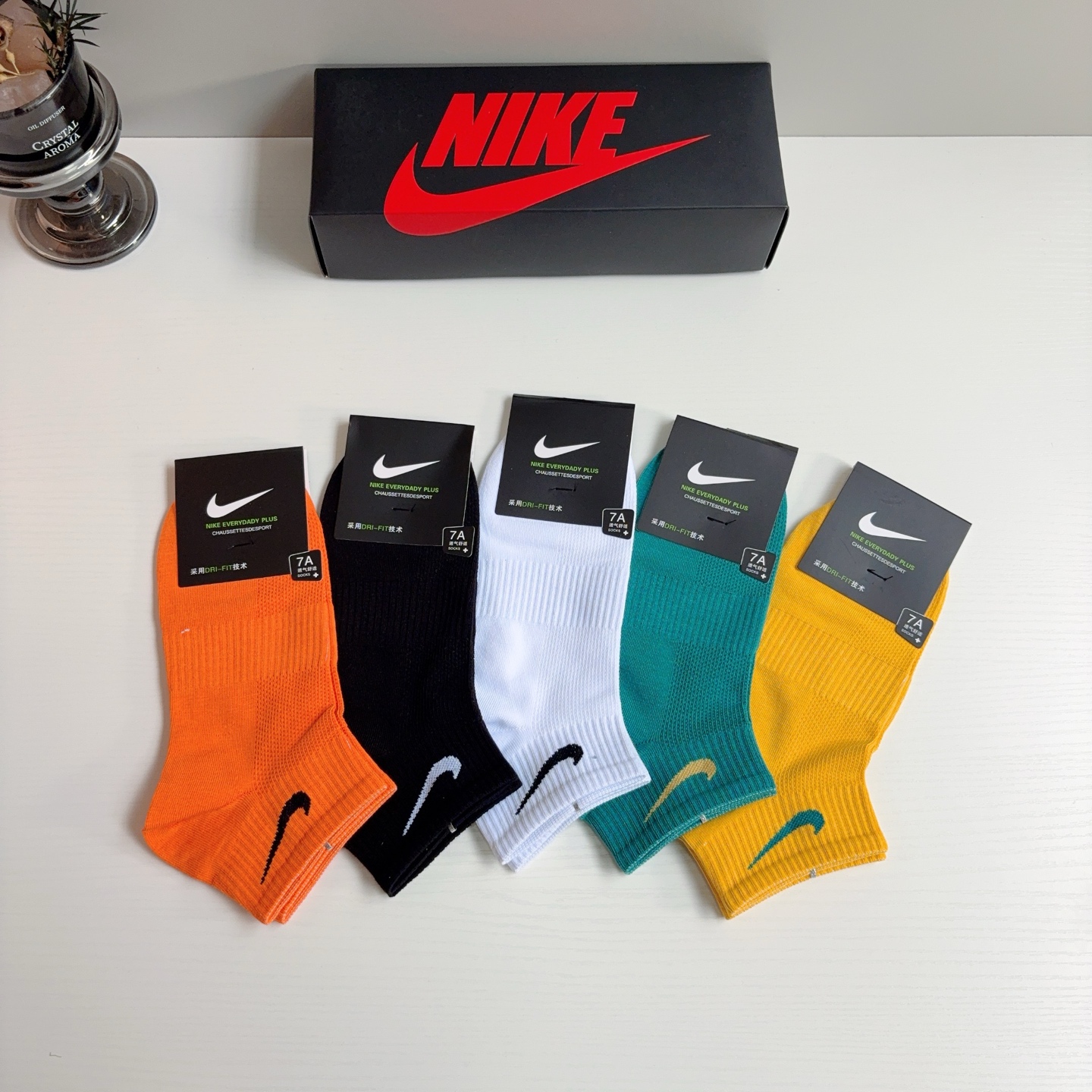 配包装（一盒5双）新款 Nike/耐克 新款短筒纯棉袜子 高品质抗菌防臭吸汗透气[得意][得意]