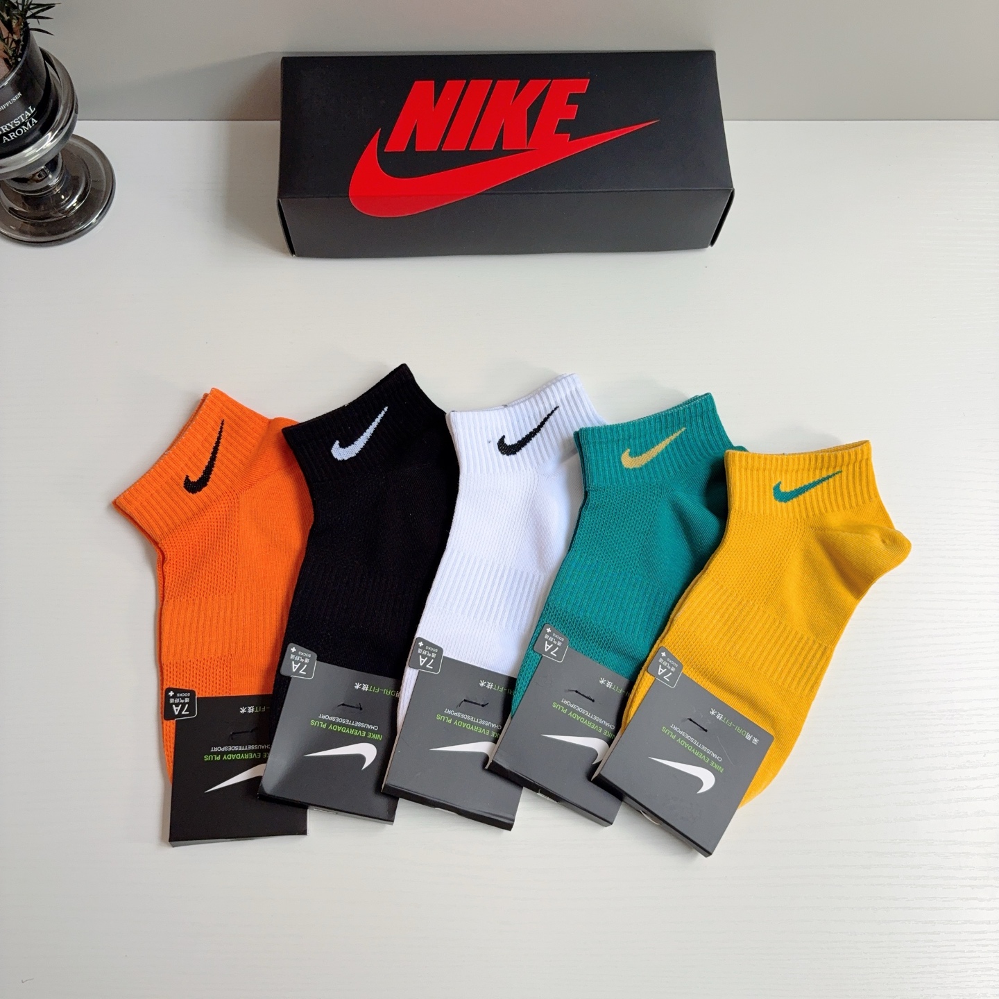 配包装（一盒5双）新款 Nike/耐克 新款短筒纯棉袜子 高品质抗菌防臭吸汗透气[得意][得意]