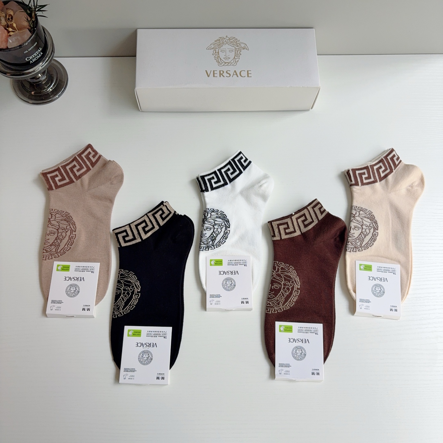 配包装【一盒五双】VERSACE范思哲 欧美大牌船袜。男女款🌟潮人必不能少的专柜代购品质