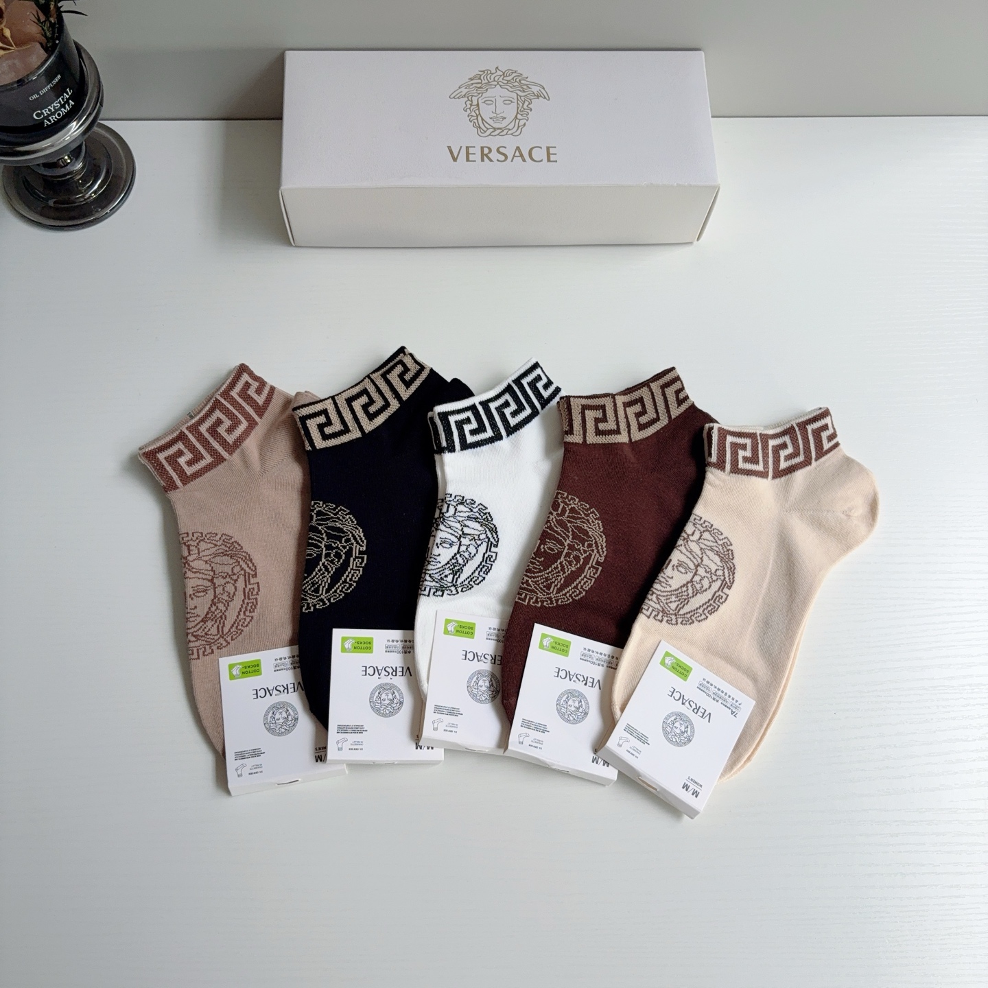 配包装【一盒五双】VERSACE范思哲 欧美大牌船袜。男女款🌟潮人必不能少的专柜代购品质