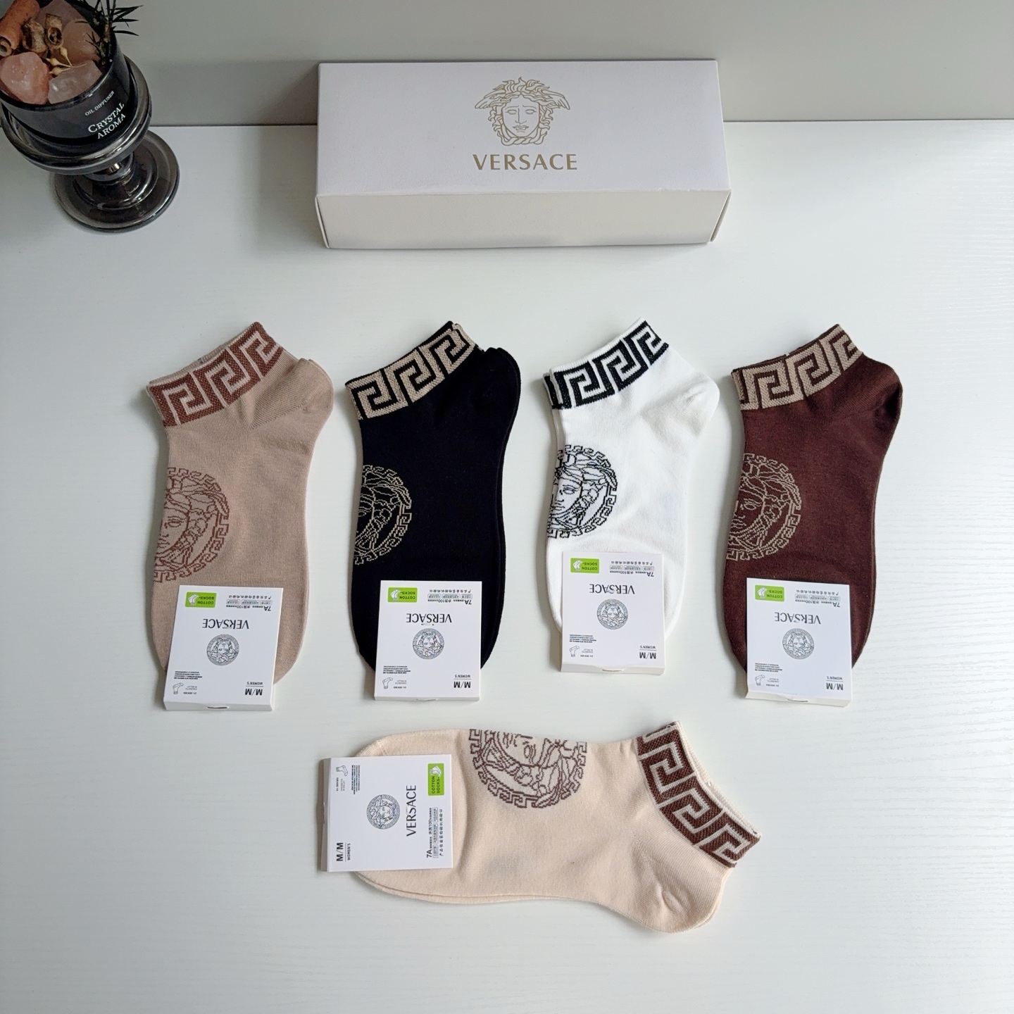 配包装【一盒五双】VERSACE范思哲 欧美大牌船袜。男女款🌟潮人必不能少的专柜代购品质