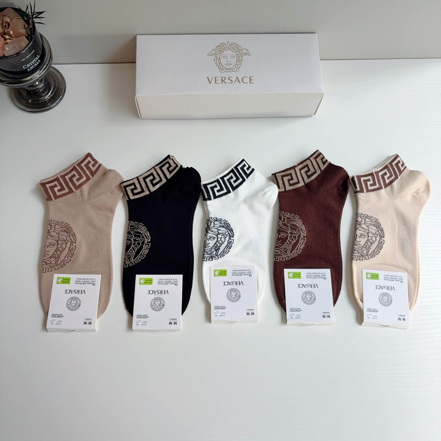 配包装【一盒五双】VERSACE范思哲 欧美大牌船袜。男女款🌟潮人必不能少的专柜代购品质