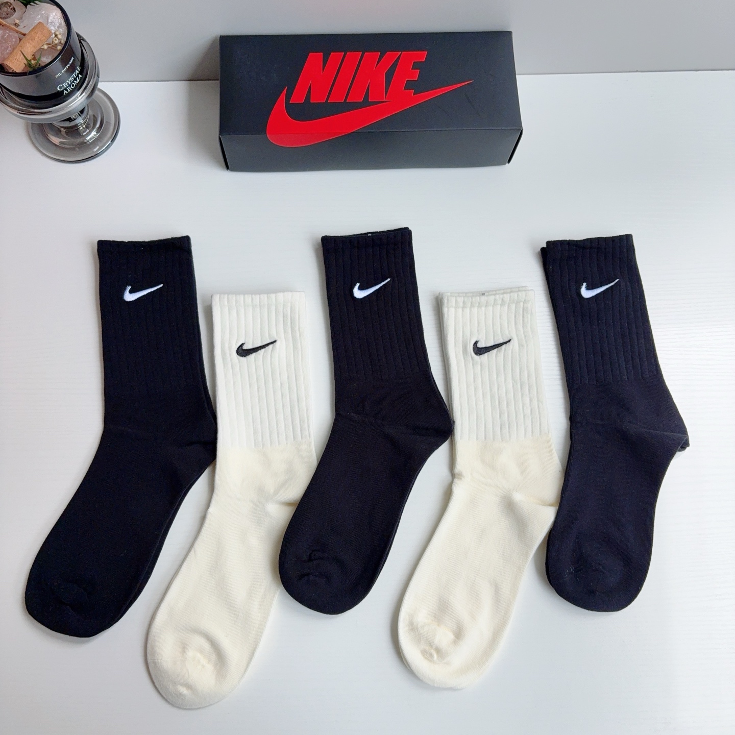 配包装（一盒5双） 新款 Nike/耐克 高版本刺绣长筒袜 超柔软面料 专柜同步男女款袜子 抗菌防臭吸汗透气百搭款！