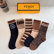 配包装【一盒5双】 FENDI芬迪~经典双F长筒袜子! 配包装【一盒5双】 FENDI芬迪~经典双F长筒袜子!