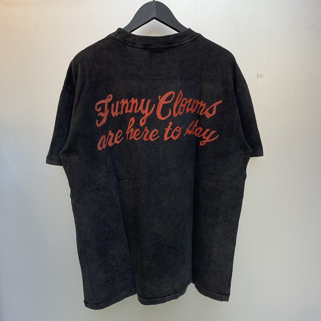 Saint Michael Retro Street Dress: Vintage Black Short Sleeve T-Shirts in Multiple Sizes - 图片 2