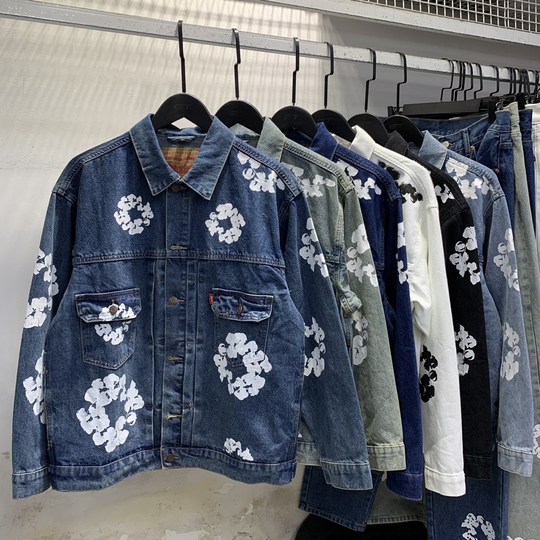 “Denim Tears Wood Cotton Cowboy Coat: High-Quality, Six Color Options, Various Sizes”