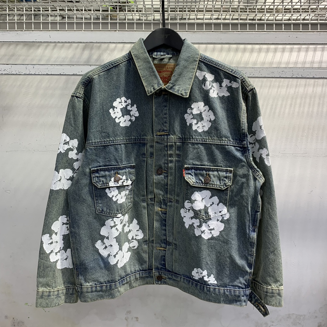 “Denim Tears Wood Cotton Cowboy Coat: High-Quality, Six Color Options, Various Sizes” - 图片 5
