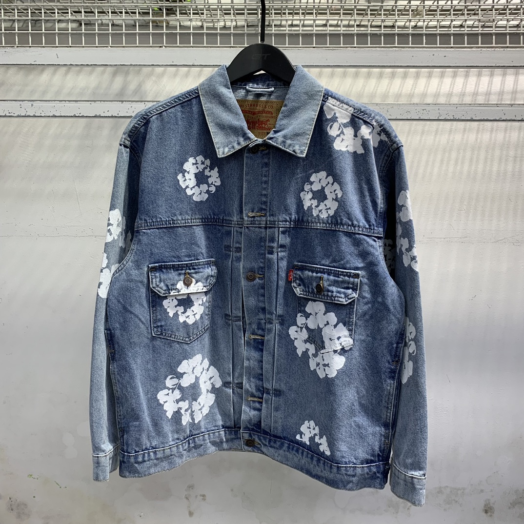 “Denim Tears Wood Cotton Cowboy Coat: High-Quality, Six Color Options, Various Sizes” - 图片 9