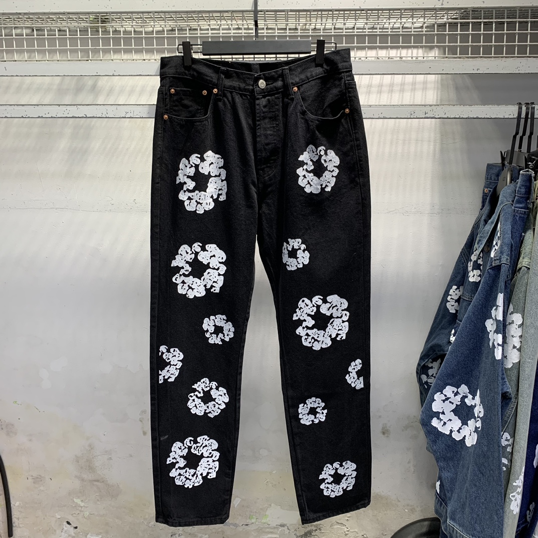“LDB D107# Denim Tears: High-Quality Wooded Cotton Jeans, 6 Colors, Sizes 30-36” - 图片 8