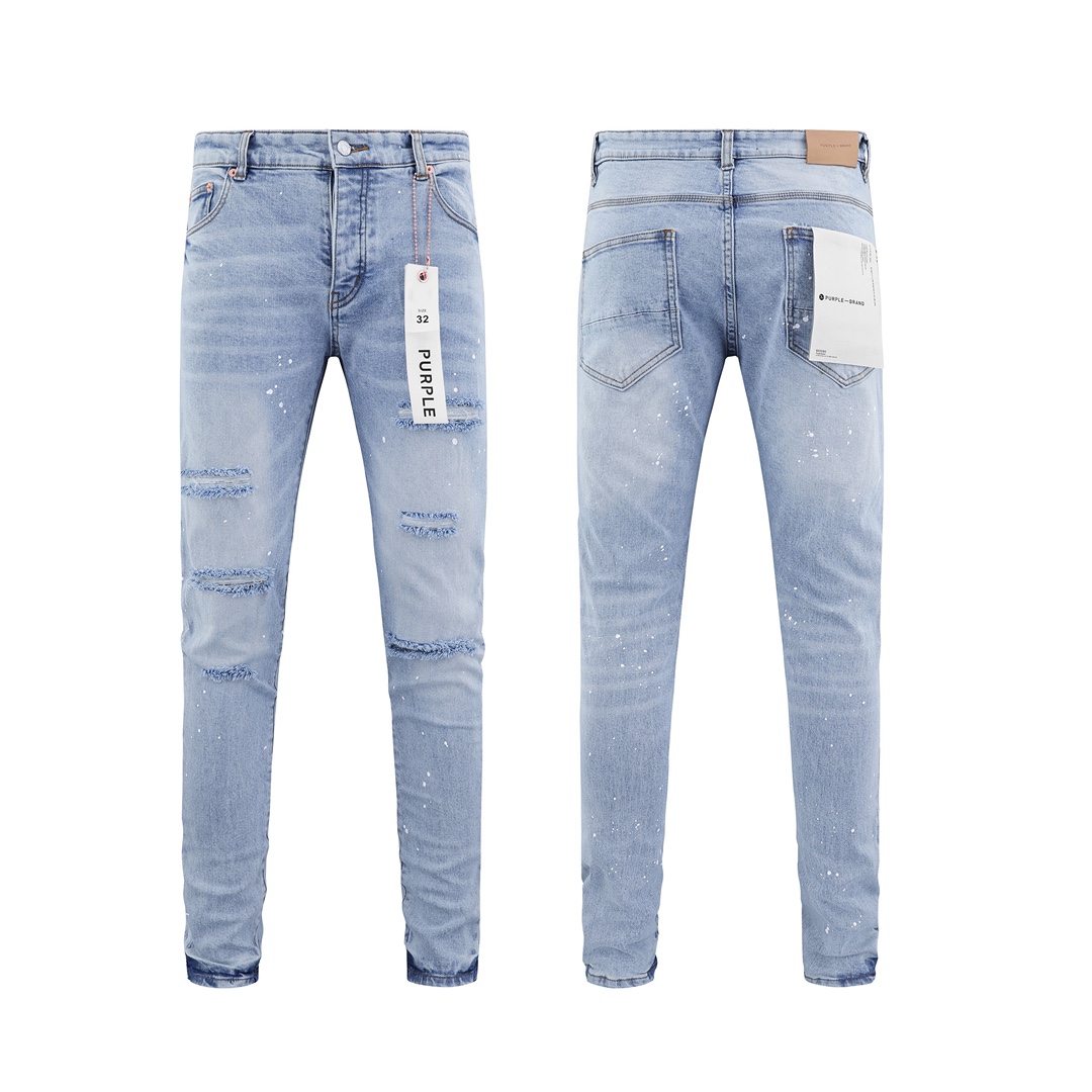 “High-End Purple-Brand Jeans: Quality, Detail, and American Style”