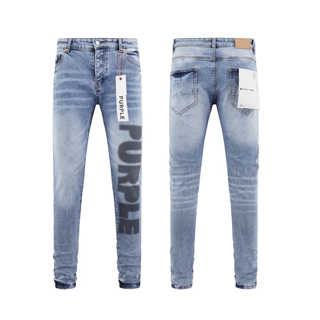 LDB PB135# Purple-Brand Pocket Jeans: High-End Quality American Street Fashion.
