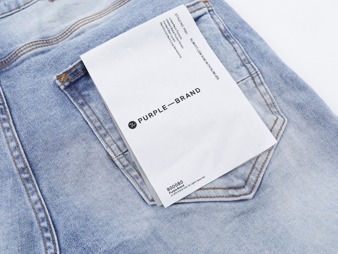 LDB PB135# Purple-Brand Pocket Jeans: High-End Quality American Street Fashion. - 图片 5