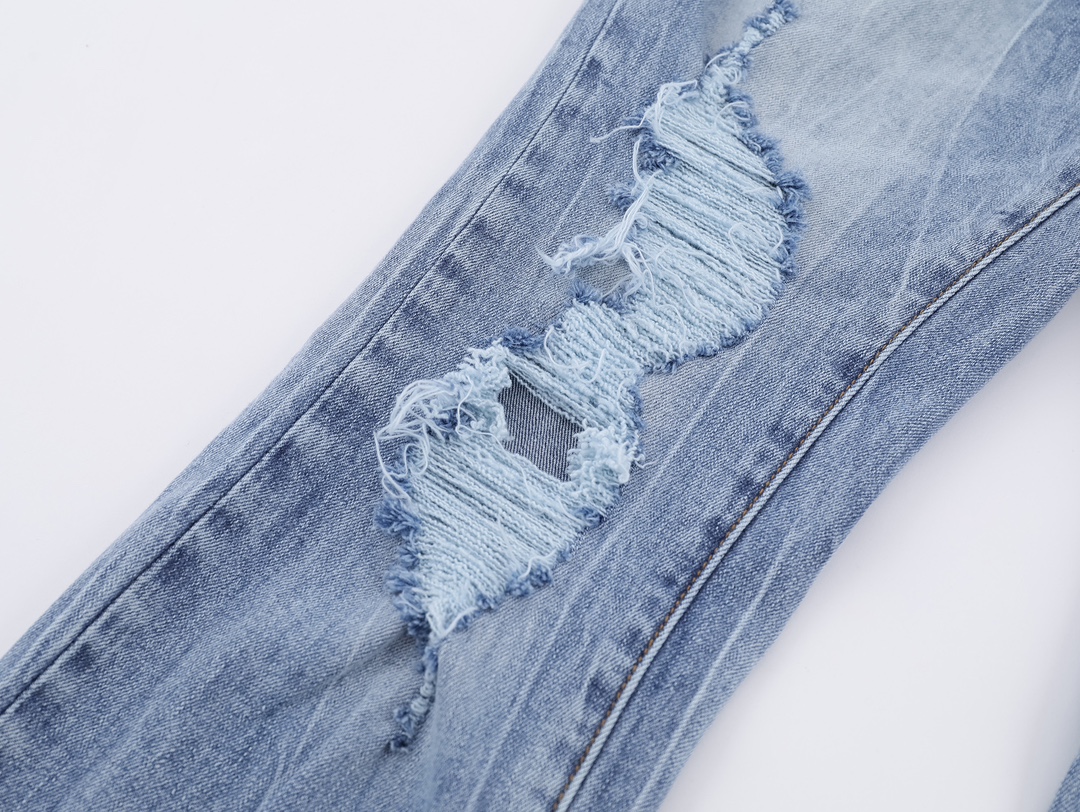 LDB PB126# PURPLE-BRAND High-End Ink Scratching Detail Jeans - 图片 5