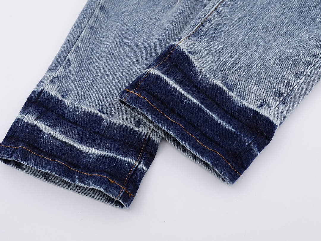 High-End PURPLE-BRAND Zipper-Cracked Jeans: Quality Stereo Cutting, Unique Detail, American Style. - 图片 8