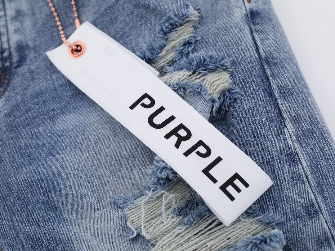 High-End PURPLE-BRAND Zipper-Cracked Jeans: Quality Stereo Cutting, Unique Detail, American Style. - 图片 6