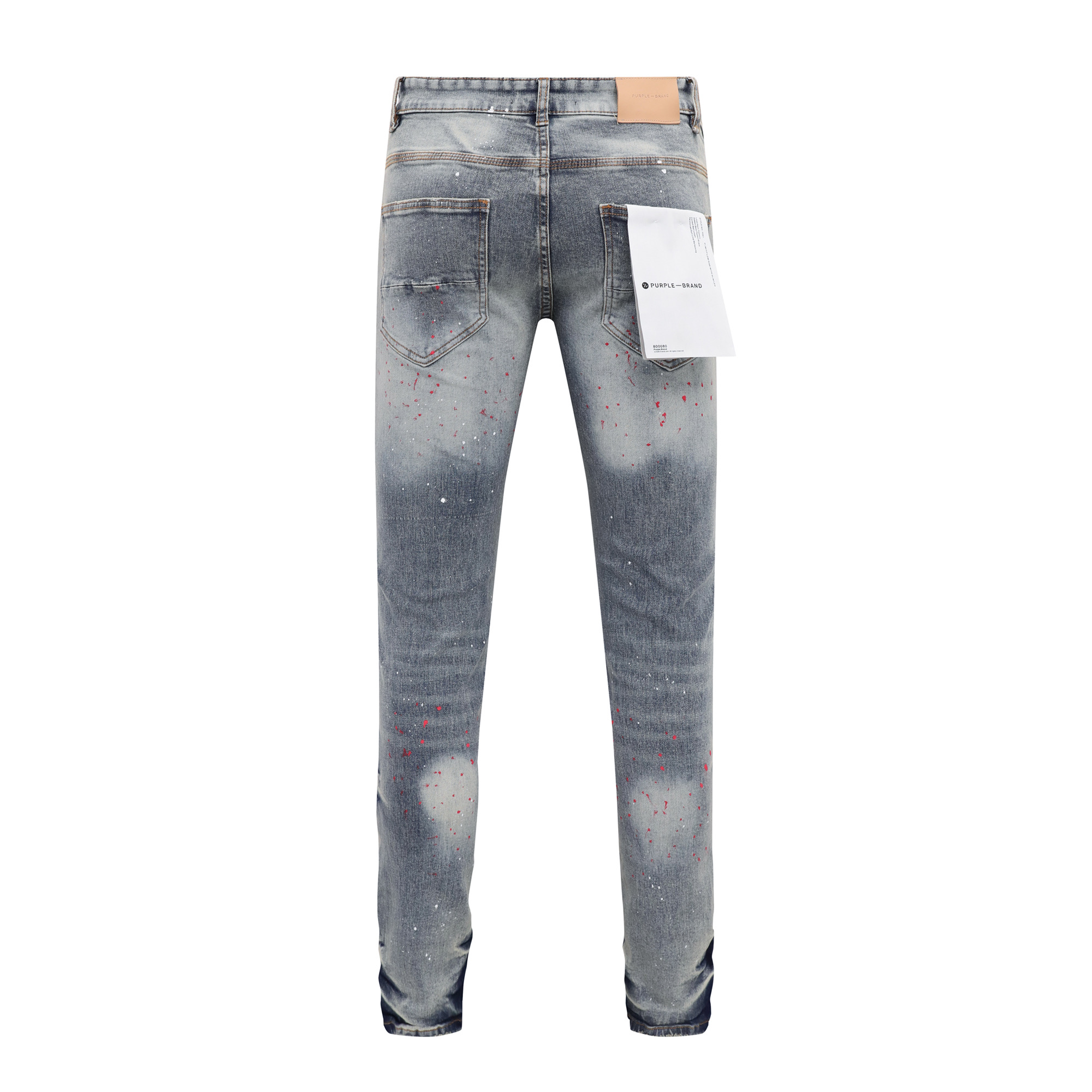 PURPLE Brand New Light-Coloured Jeans with Unique Graffiti Detail - 图片 3