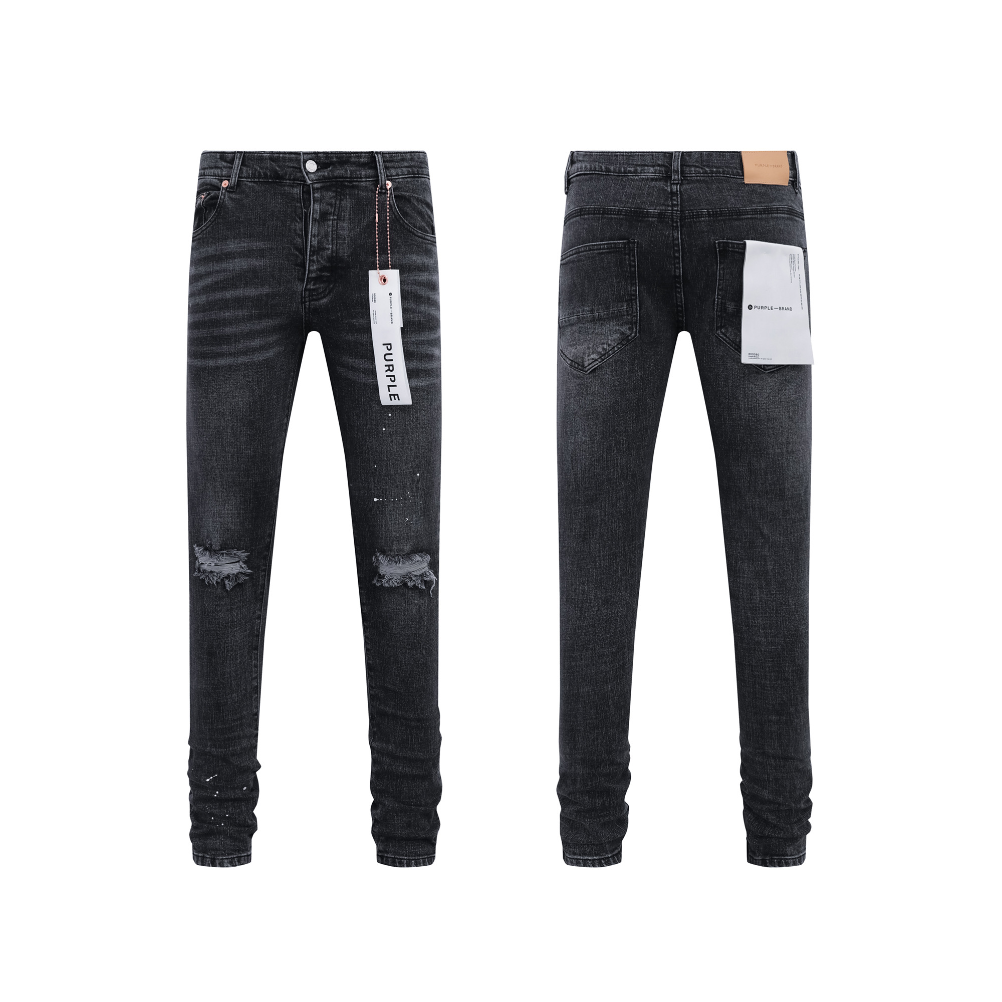 LDB PB116# PURPLE-BRAND Jeans: High-End Quality, American Style, Limited Edition, Black Color.