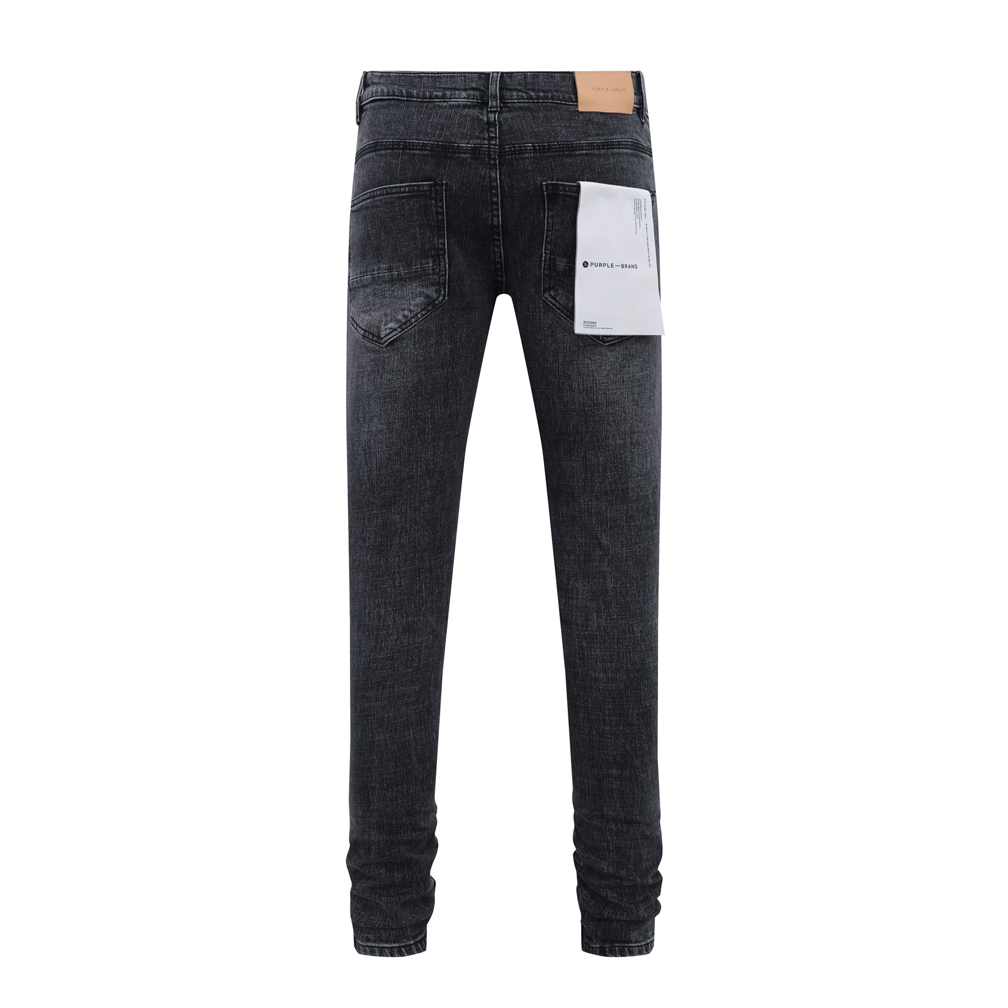 LDB PB116# PURPLE-BRAND Jeans: High-End Quality, American Style, Limited Edition, Black Color. - 图片 3