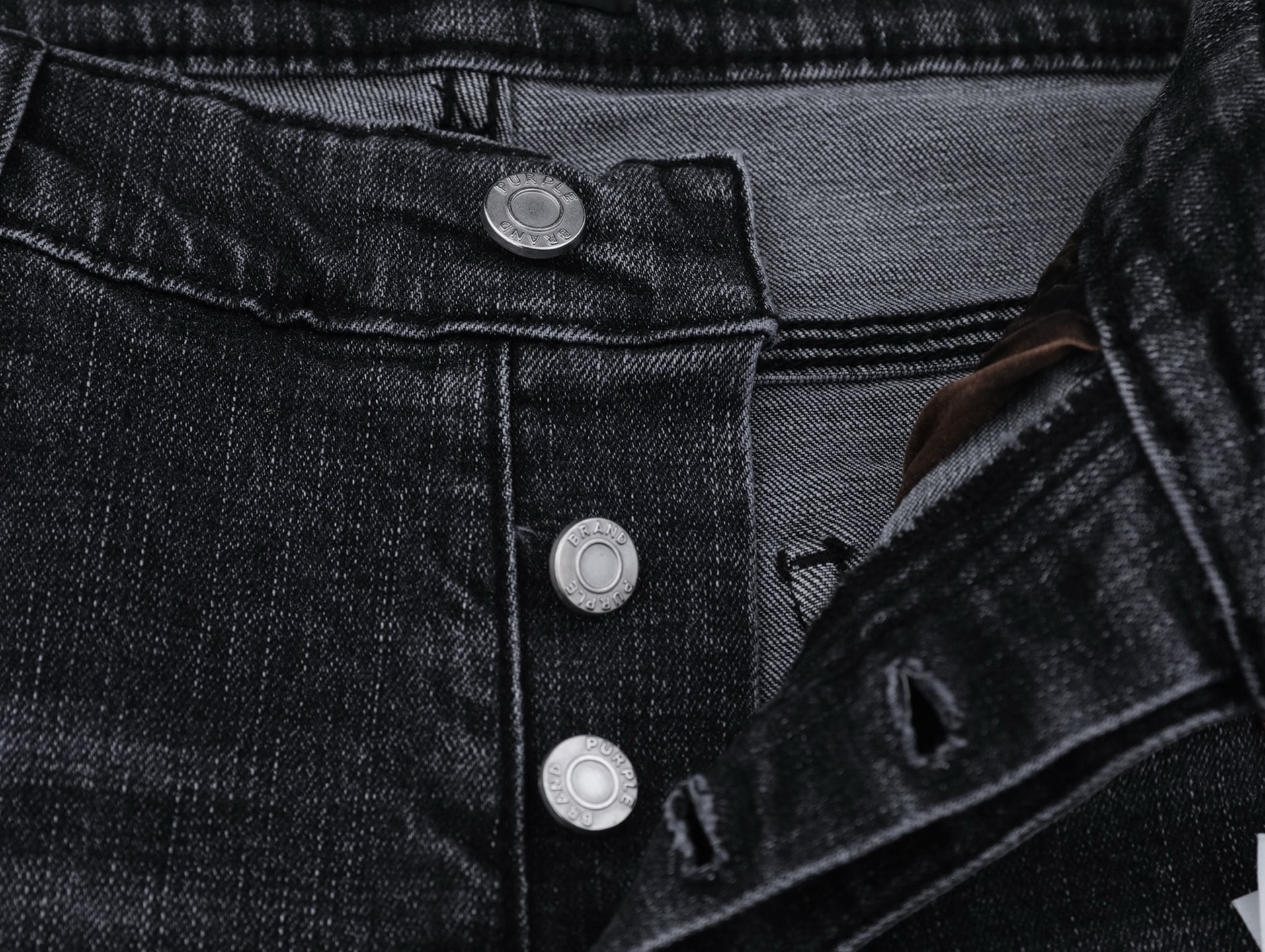 LDB PB116# PURPLE-BRAND Jeans: High-End Quality, American Style, Limited Edition, Black Color. - 图片 9