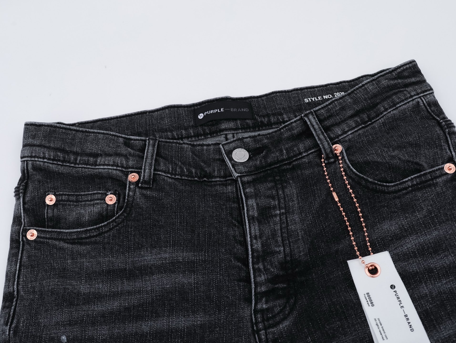 LDB PB116# PURPLE-BRAND Jeans: High-End Quality, American Style, Limited Edition, Black Color. - 图片 5