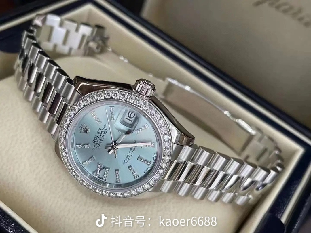 Luxury Women’s Watch: White 360 Gold, Classic Design with Steel Belts and Crystal Diamonds - 图片 2