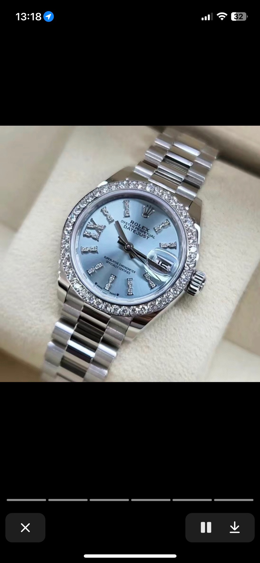 Luxury Women’s Watch: White 360 Gold, Classic Design with Steel Belts and Crystal Diamonds - 图片 7