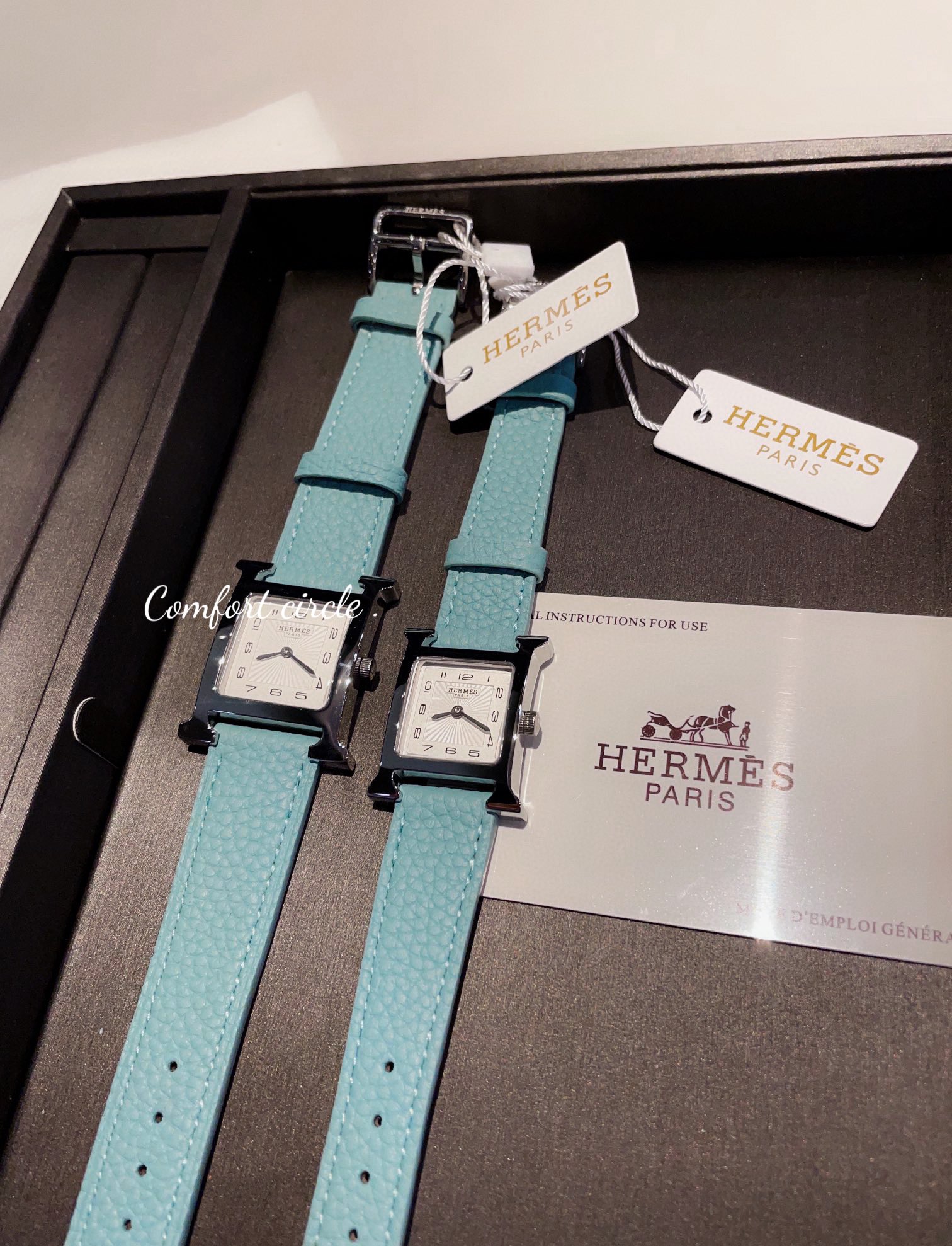 Hermes Watch Pink White Calfskin Cowhide Quartz Movement Strap