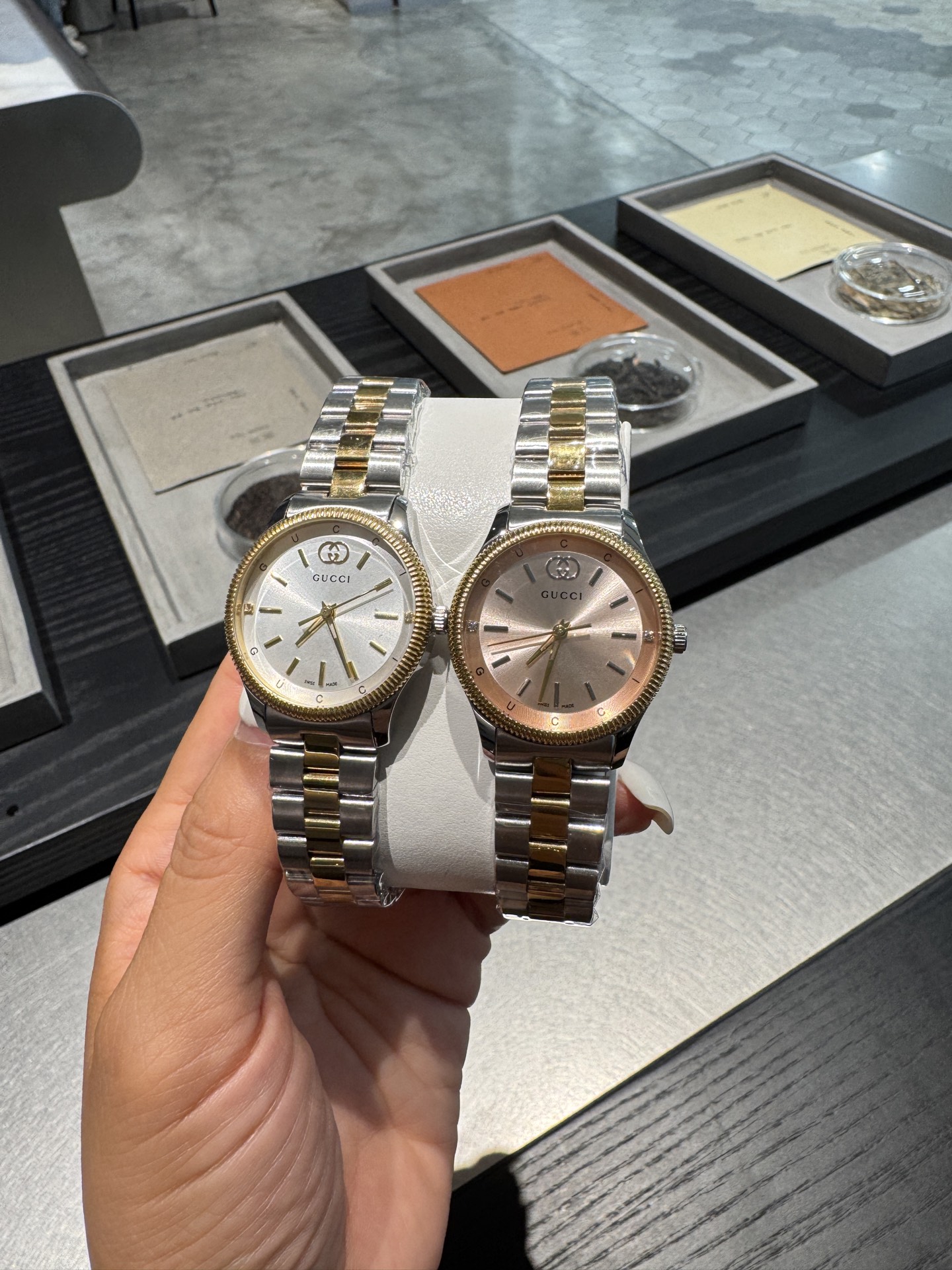 Gucci G-Timeless Essentials Watch, Stainless Steel & Gold, Elegant Design