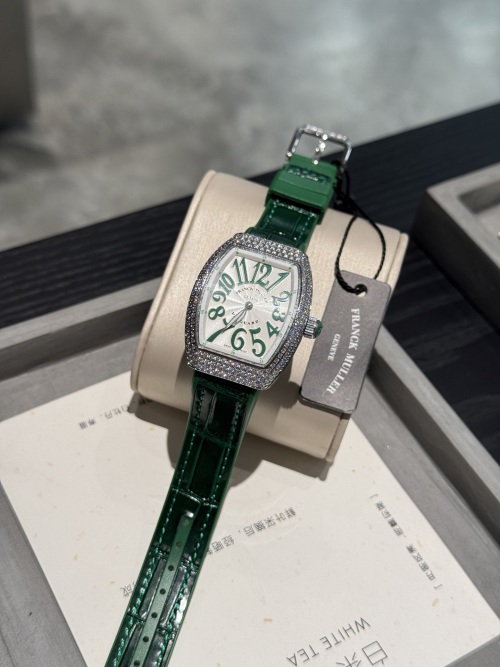 Franck Muller V32 Diamond-Accented Watch with Green Leather Strap 1 Franck Muller V32 Diamond-Accented Watch with Green Leather Strap