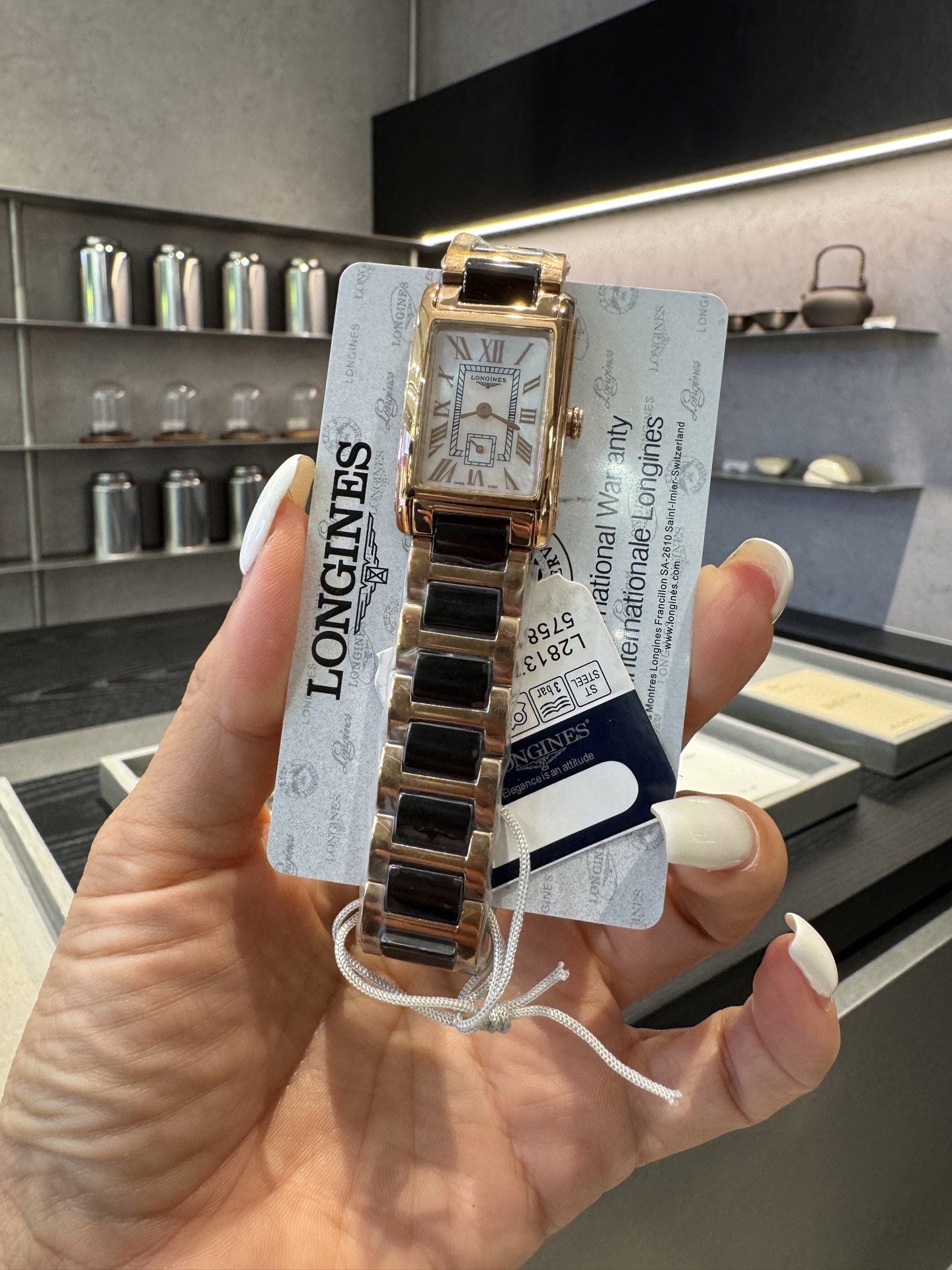 Longines DolceVita Women's Watch, Stainless Steel & Ceramic Bracelet, Rectangle 5 i1748338305745 2888 0 6
