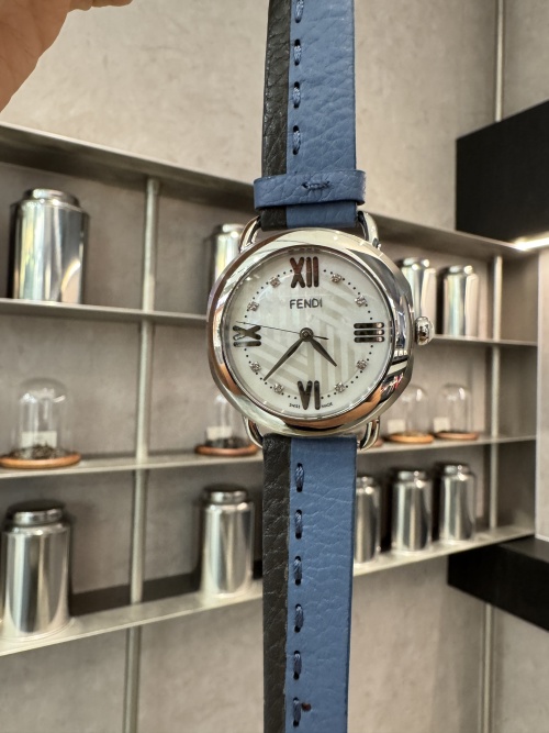 Fendi Selleria Women's Watch, 36mm, Blue Leather Band, Swiss Quartz Movement 1 Fendi Selleria Women's Watch, 36mm, Blue Leather Band, Swiss Quartz Movement