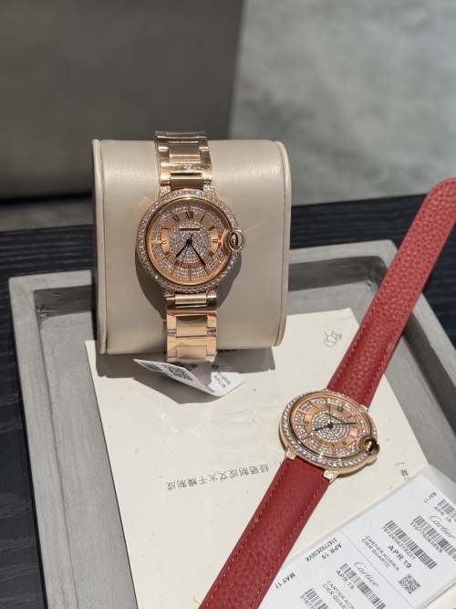 Cartier Ballon Bleu 33mm Diamond Watch, Swiss Quartz Movement, Stainless Steel 1 Cartier Ballon Bleu 33mm Diamond Watch, Swiss Quartz Movement, Stainless Steel